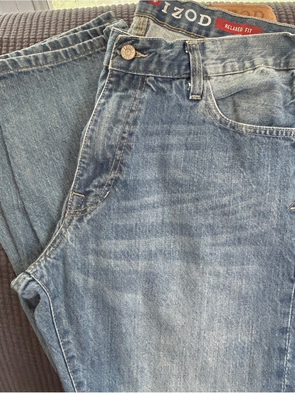 Izod Men’s Relaxed Fit Light Blue Denim Jeans